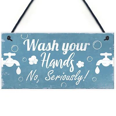 £3.99 • Buy Nautical Bathroom Door Sign Wash Your Hands Funny Toilet Loo Home Wall Plaque 