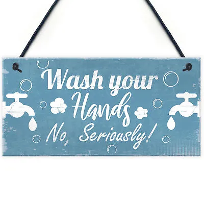 Nautical Bathroom Door Sign Wash Your Hands Funny Toilet Loo Home Wall Plaque  • £3.99