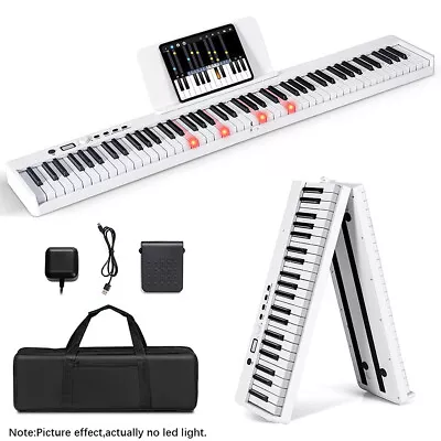 White 88 Key Electric Digital Piano Keyboard Weighted Key W/PedalPower Supply • $119.99