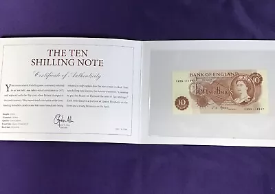 Bank Of England FFORDE 10 Shilling Note UNC With COA #T4762 • £0.99