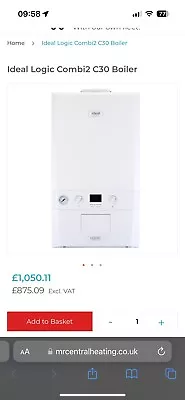 Ideal Logic Combi 2 C30 Boiler (RRP £1050) • £750