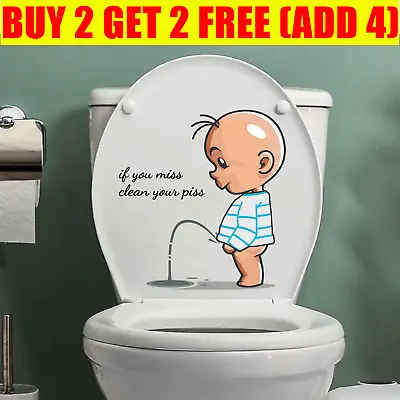 £1.99 • Buy Funny Toilet Sticker Bathroom Wall Decal Door Art Seat Home Sign Stickers UK NEW