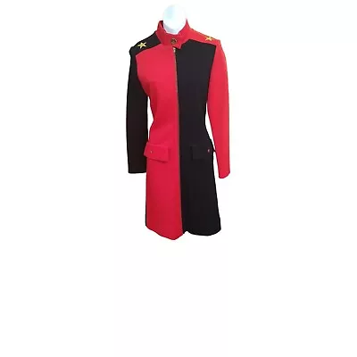 Vintage 1960's Mary Quant Style Military Core/ Red And Black Color Block Dress • $194.99