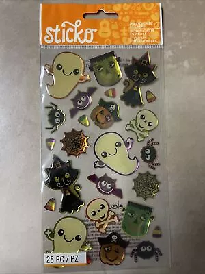 Craft Stickers Sticko Puffy Epoxy Halloween Happy Ghosts Monsters Spiders Webs • $2.50