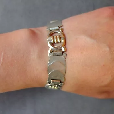 VINTAGE Unisex Bracelet Silver Plated Europe ArtDeco 20-40s RARE • $31.30