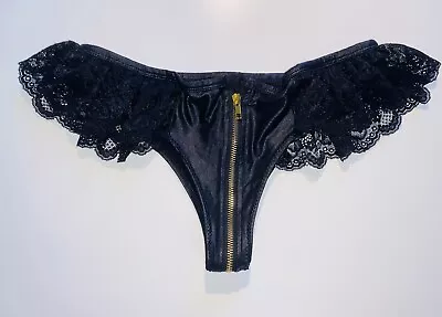 Black And Gold Zip Up Style Size M Panties /260 • £5