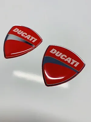 (2)1.5 X1.5  Ducati Red Motorcycles Big Bike Helmet 3D Decal Raised Domed Emblem • $10.99