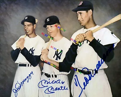 Mickey Mantle Ted William Joe DiMaggio Yankees Autographed 8x10 Photo Reprint • $18.99