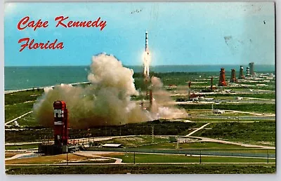 Postcard Florida Aerial View Cape Kennedy Martin’s Titan Missile • $4.35