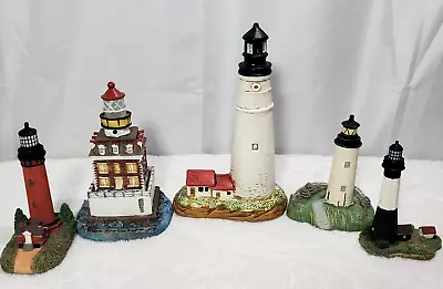 Lot 5 Miniature Lighthouse Figurines Lefton Harbour Lights Chesapeake Scaasis • $13.99