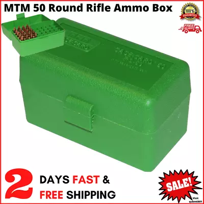 MTM 50 Round Rifle Ammo Box 17 204 223 5.56X45 6X47 • $6.79