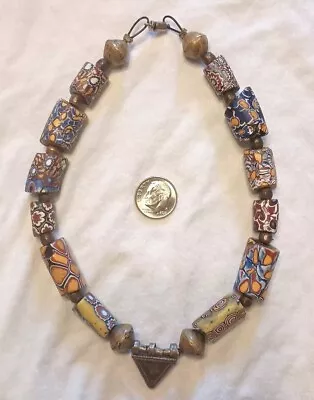Antique Vintage Venetian African Trade  Beads - Millefiori Italian Glass Choker • $95