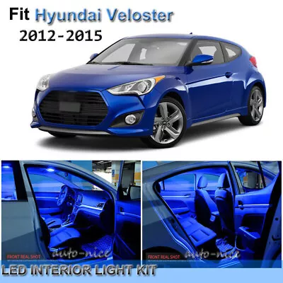 For 2012-2015 Hyundai Veloster Premium Blue LED Interior Lights Kit 7 Pieces • $10.54