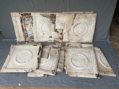 43 SQft  Antique Tin Ceiling Pieces Shabby Tile Chic VTG Crafts 153-23A • $95