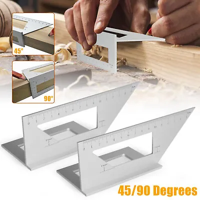 45/90Degree Gauge Square Right Angle Ruler Protractor Measuring Woodworking Tool • $10.48