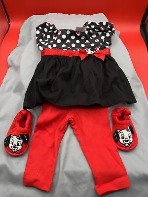 Disney Baby By Disney Store Minnie Mouse 2 Piece Outfit Size Bonus Shoes 6-9 Mth • $21.99