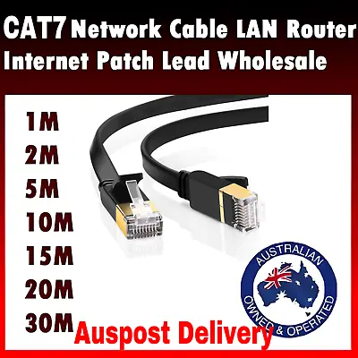$5.50 • Buy CAT7 Ethernet Network Solid Copper Cable LAN Internet 0.2 0.5 1 2 3 5 10 15 20m