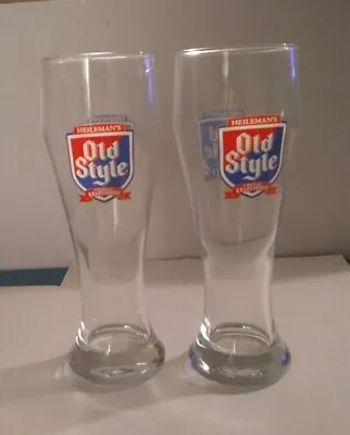 Lot Of 2 Vintage - Old Style - Beer Glass - 9 1/2” Tall • $24.99