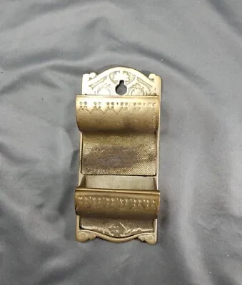 Antique Decorative Pattern Brass Double Wall Match Safe W/ Striker- 1 Lb. 9oz. • $40