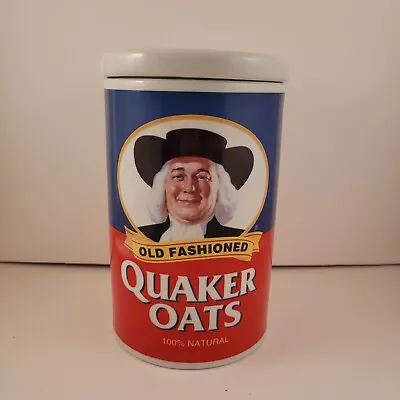 Vintage 1997 Old Fashioned Quaker Oats Oatmeal Ceramic Cookie Jar 9  Tall • $25