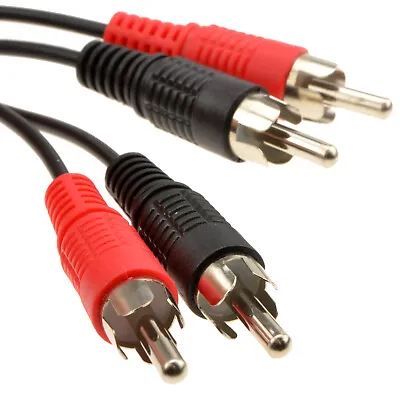 £2.98 • Buy RCA Phono Twin Plugs To Plugs Stereo Audio Cable Lead Nickel 3m