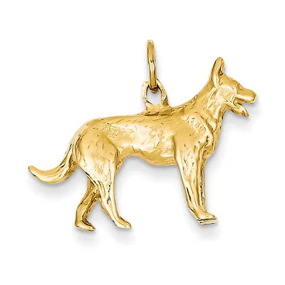 £421.67 • Buy 14k Yellow Gold Solid Polished 3-Dimensional German Shepherd Charm D1326