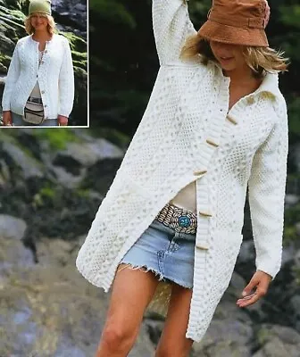 1988 Ladies Girls Aran Cardigan & Jacket 32-54  Vintage Knitting Pattern COPY • £3.59