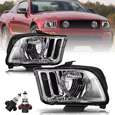 For 2005 2006 2007 2008 2009 Ford Mustang Chrome Headlights Headlamps L+R W/bulb • $75.99