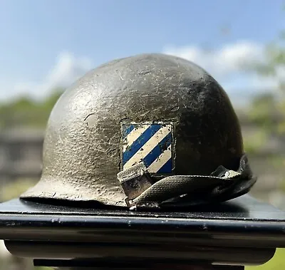 ***Rare~M1 Steel Helmet & Liner 3rd Infantry Division Painted Original • £275