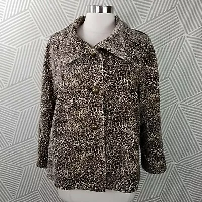 $19.63 • Buy Talbots Size 8 Leopard Print Velvet Jacket Cheetah Blazer Coat Vintage Look