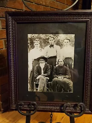 Vintage  Black & White Family Photograph Framed  Ready To Hang With With Wire • $15