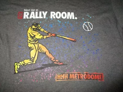 NWT Gray MINNESOTA TWINS Meet Me In The RALLY ROOM At HHH METRODOME T Shirt XL • $15.99