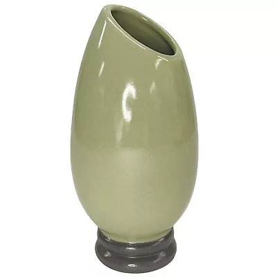 Vintage 2003 Royal Haeger Pottery Dusty Green MCM Atomic Egg Vase • $40