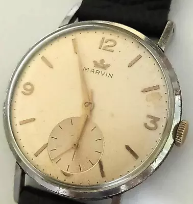 1950s Vintage Marvin Hand Winding Men' Watch Fancy Lugs Cal.700 - Marvin Cal.700 • $99.89