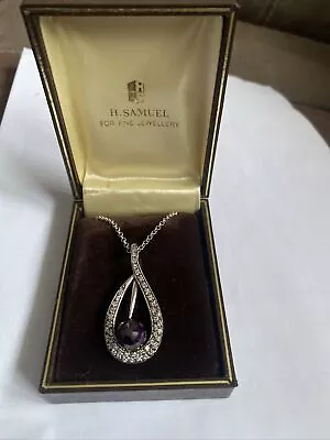 H Samuel Silver Pendant On A Silver Chain 925 Hallmark  • £14.99