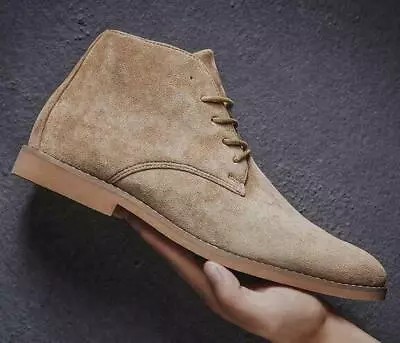 Mens Desert Faux Suede Casual Lace Up Retro Boots • $55.16