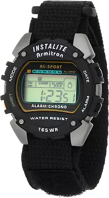 Armitron Sport Mens 40-6623BLK Chronograph Instalite Black Digital Watch • $25.27