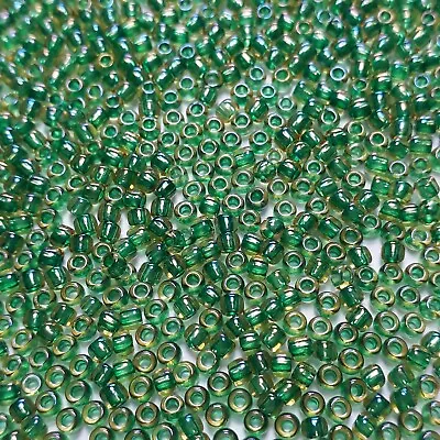 10g Luster Jonquil Yellow- Emerald Green-Lined TOHO Seed Beads Japanese 11/0-242 • £2.70