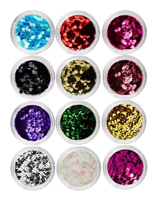 12 Color Nail Art Glitter Sparkle Sequins Holographic Metallic Flakes Nail Decor • $6.99