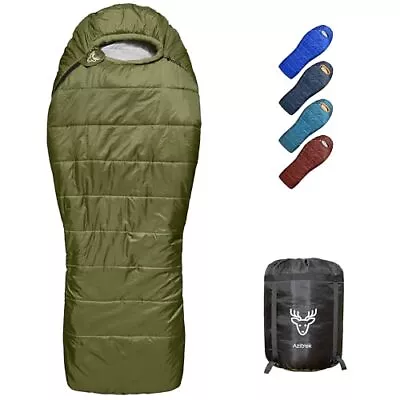 0 Degree Mummy Sleeping Bags For Adults Camping | XXL Big And Tall Loden Green • $118.77