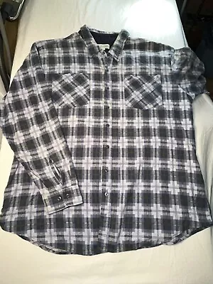Haband Mens Shirt XXT White Plaid Button Up Long Sleeve Pocket Adult • $15