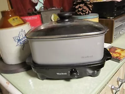 Vintage (mid-1990’s) Gray  West Bend 6 Qt. Slow Cooker With Base Cord & Lid • $29