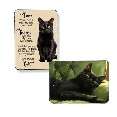 Set Of 2 Black Cat Poem Art Print Magnets Cat Mothers Day Gift From Cat 3  X 4  • $12.71