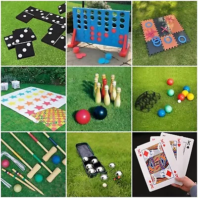 Giant Outdoor Garden Games Summer BBQ Parties Kid's Family Tower Skittles Cards • £9.99