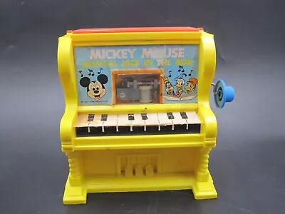 Vintage 1973 Mickey Mouse Musical Jack In The Box  Plastic Disney Music Toy • $19.95