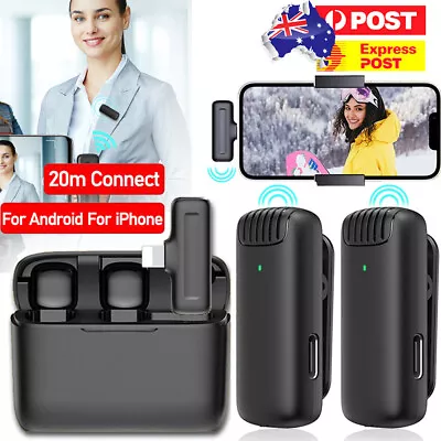 Mini Wireless Lavalier Microphone For IPhone IPad Type C Android Recording Vlog • $21.45