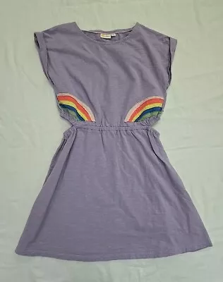 Mini Boden 6-7Y Purple Rainbow Cutout Detail Girls Dress • $14