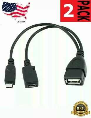 2x Micro USB Host OTG Cable With USB Power For Samsung / HTC / Nexus /Lg Phones • $4.99