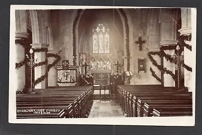 Postcard Charlton Kings Nr Cheltenham Gloucestershire Church Interior 1906 RP • £6.99