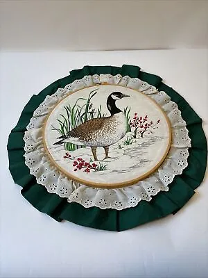 Large Vintage Duck Embroidered Wall Hanging Decor • $7